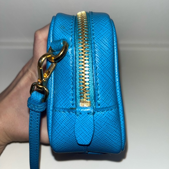 Cerulean / Turquoise blue PRADA mini crossbody - Picture 5 of 13